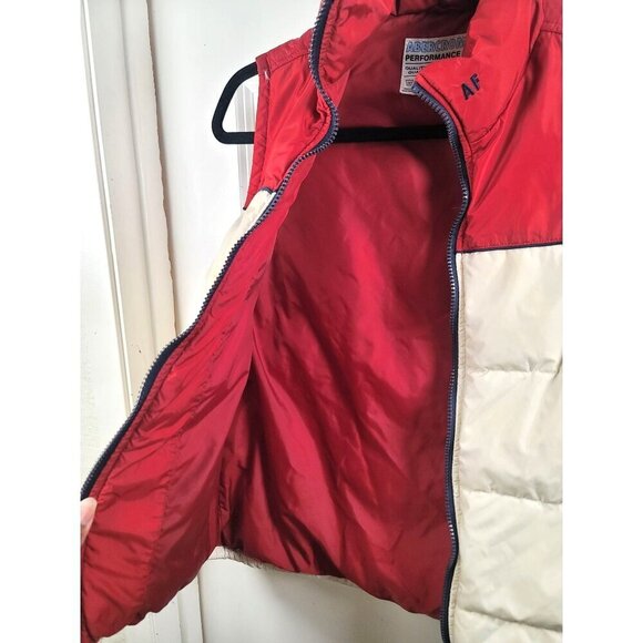 Vintage Abercrombie Puffer Vest Red & White Zipper Closure Size M - Picture 6 of 15